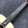 Custom Deluxe Real Abalone Binding Ebony Fingerboard Rosewood Back Side Solid Spruce Wood Acoustic Guitar