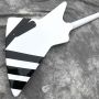 Custom Shop Electric Guitar With White Black Stripes Accept Logo Shape be Customized