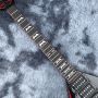 Custom Electric Guitar 2023 New Model with Black Red Stripe Customizable Shape and Logo 