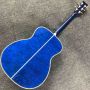 Solid Spruce Top Mahogany Neck Burst Maple Veneer Ebony Fingerboard Abalone Customized Pickguard Om45s Style Acoustic Guitar
