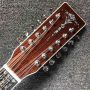 Custom 12 Strings Solid KOA Wood Top Guitar Ebony Fingerboard Real Abalone Shell Binding and Inlay Acoustic Electric Guitar