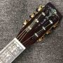 Custom 39 Inch OOO Body Real Abalone Big Vase Ebony Fingerboard Electric Acoustic Guitar