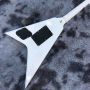 Custom White Color Golden Hardwares Blocks Inlay On Rosewood Fingerboard Flying V Electric Guitar