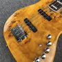 Custom Natural OM 5 Strings Bass Guitar Factory Ash Wood Electric Bass Active pickup