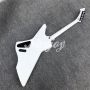 White Color ES 6 Strings Electric Guitar Goose Shape Solid Mahogany Wood Explore Electric Guitar with Balck hardware