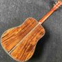 Custom 41 Inch D Model KOA Wooden Acoustic Guitar with Ebony Fingerboard Real Abalone Shell Binding