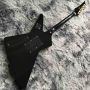 Custom High Gloss Black Iban Style Destroyer Duplex Flord Rose Tremolo System Electric Guitar