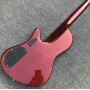 Custom Metallic Red Butterfly 5 Strings Ash Wood Neck Through Body 9V Active Pickups Bass Guitar 
