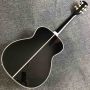 Custom OM Body Full Maple Neck All Abalone Binding Ebony Fingerboard Signature BK Acoustic Guitar 
