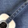 Custom Solid Spruce Top Rosewood Back Side All Abalone Binding Ebony Fingerboard Acoustic Electric Guitar with Electronic Pickup EQ Accept Customized Logo