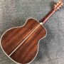 Custom Solid Spruce Top Rosewood Back Side All Abalone Binding Ebony Fingerboard Acoustic Electric Guitar with Electronic Pickup EQ Accept Customized Logo