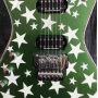 Custom Irregular Shape Electric Guitar with Pentagram Shell Mosaic Fingerboard in Green Color