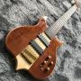 Custom Red Burst Neck Through Body 6 Strings Electric Bass Guitar in Wine