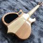 Custom Red Burst Neck Through Body 6 Strings Electric Bass Guitar in Wine