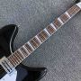 Custom Hollow Body Rick 360 Jazz Electric Guitar in Black