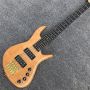 Solid Flame Maple Top 5 Strings Bass Guitar Ebony Fingerboard Custom Gold Hardware Ash Wood Electric Bass