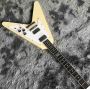 Custom Grand V Shaped Electric Guitar in Cream White