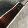 Custom All Solid Wood Abalone Binding ONE PIECE Neck Through Body Solid Rosewood Back Side Acoustic Guitar with EQ in Sunburst