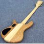 Custom 4 strings Tree Burl Top Neck Through Body Active 43 Inch High Gloss Natural Color Electric Bass Guitar Accept 5 Strings