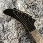 Guitar Black Skull Bones Carved Body Guitar Electric 6 Strings