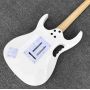 Custom Grand Tree Life Inlays 21 to 24 Frets Scalloped Electric Guitar with Gold Hardware in White