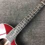 Custom Grand Solid Spruce Top Ebony Fingerboard Cutaway Arm Rest Abalone Inlays Acoustic Guitar with Open Tuner in Cherryburst