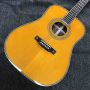 Custom Solid Spruce Wood D Body Yellow Painting Preamp Acoustic Guitar