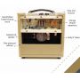 Custom 1*8 Inch Grand Boutique 5W Class A Valve Vintage Style Guitar Amplifier Tube Amp Combo in White