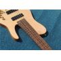 Custom Natural Wood Burl One Piece Neck Through 5 Strings Electric Bass Guitar