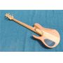 Custom Natural Wood Burl One Piece Neck Through 5 Strings Electric Bass Guitar