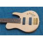 Custom Natural Wood Burl One Piece Neck Through 5 Strings Electric Bass Guitar
