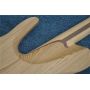 Custom Natural Wood Burl 3 Piece Neck 5 Strings Electric Bass Guitar Maple Neck Through Ash Body 