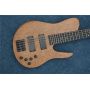 Custom Natural Wood Burl 3 Piece Neck 5 Strings Electric Bass Guitar Maple Neck Through Ash Body 