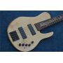 Custom 5 Strings Neck Through Electric Bass Guitar with Black Metal Hardware