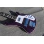 Custom 4 Strings Ricken Flamed Maple Top Electric Bass Guitar Hardware&Pickups in Purple Color