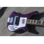 Custom 4 Strings Ricken Flamed Maple Top Electric Bass Guitar Hardware&Pickups in Purple Color