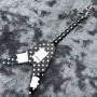 Custom Electric Guitar in Black and White Spot with Rocker Vibrato System