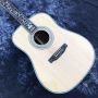 Custom Solid Europe Spruce Top D Body 45AA Acoustic Electric Guitar with India Rosewood Back Side