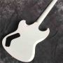 Custom Grand Electric Guitar in White and Colored Striped Circle with Gold Hardware