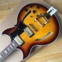 Custom Semi Half Hollow Jazz Guitar with Bigsby Tremolo
