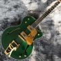 Custom Semi Hollow Body Jazz Electric Guitar With Bigsby Tremolo in Green Color