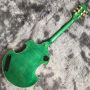 Grand Special Irregular Body Shape Semi-Hollow Flamed Maple Top Electric Guitar in Green