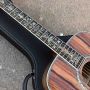 Custom Real Abalone Tree Life Inlays Round Body KOA Wood Acoustic Guitar 41 Inch Ebony Fingerboard Solid KOA Guitar