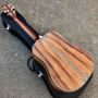 Custom Real Abalone Tree Life Inlays Round Body KOA Wood Acoustic Guitar 41 Inch Ebony Fingerboard Solid KOA Guitar