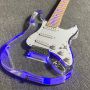 Custom LED Light Acrylic Body Electric Guitar with Maple Neck and Fretboard Chrome Hardware SSS Pickups
