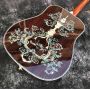 Custom AAAAA All Solid Wood Deluxe Abalone Inlay D100 Style Acoustic Guitar 