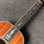 Custom Alalone Flower Inlays Ebony Fingerboard AAAA All Solid KOA Wood OOO Style 45AA Acoustic Guitar 
