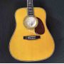 Custom AAAA All Solid Wood Round D Type Body Vintage Acoustic Dreadnought Guitar in Yellow