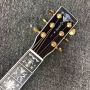 Custom Solid KOA Wood Top OM Body Shape Life Tree Inlay Acoustic Guitar Wood Pickguard