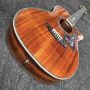 Custom Solid KOA Wood Top OM Body Shape Life Tree Inlay Acoustic Guitar Wood Pickguard